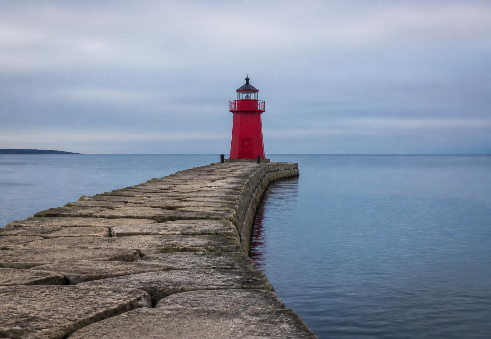 Lake Michigan seen from the Charlevoix South Pier, Northern Michigan